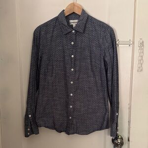 J. Crew Dark Blue Patterned Button Down Shirt